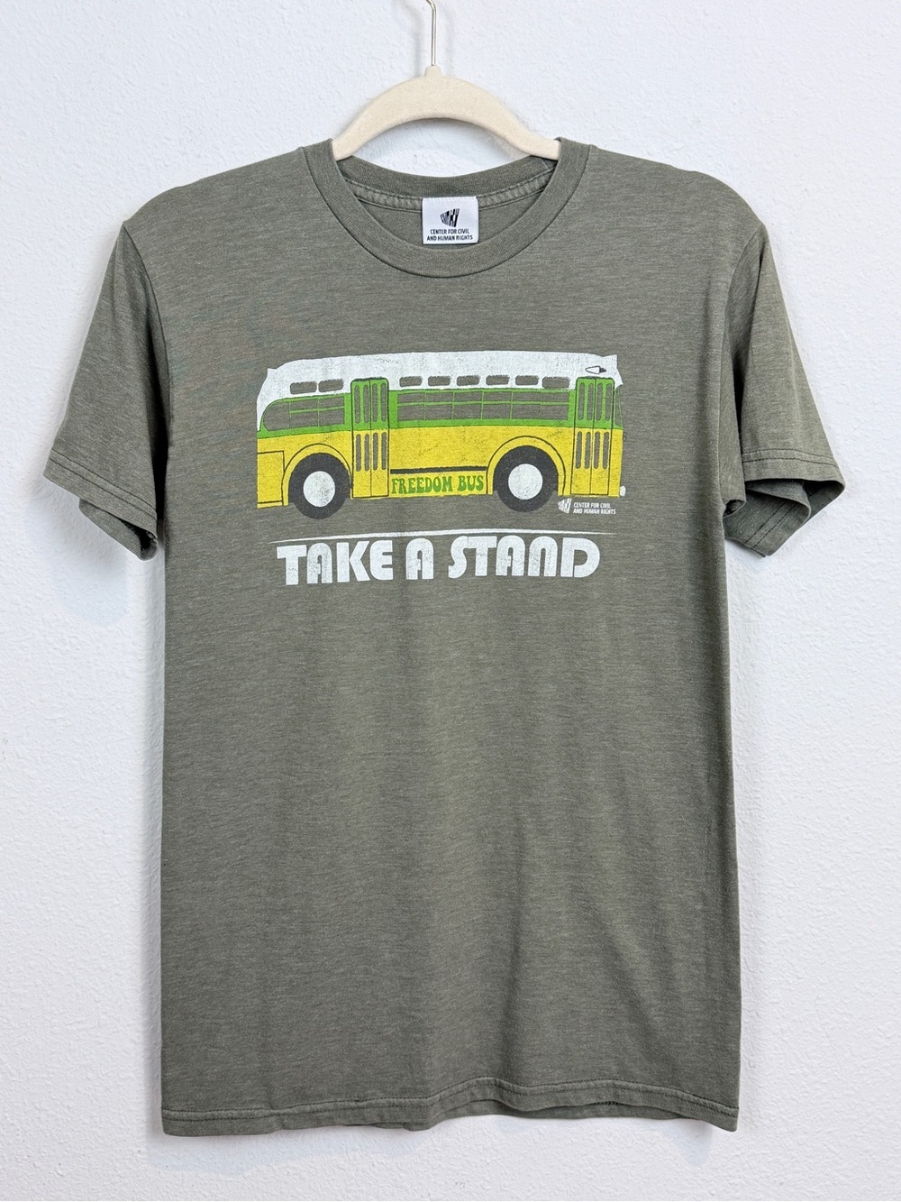 Center for Civil & Human Rights Take A Stand Freedom Bus Graphic Tee XS